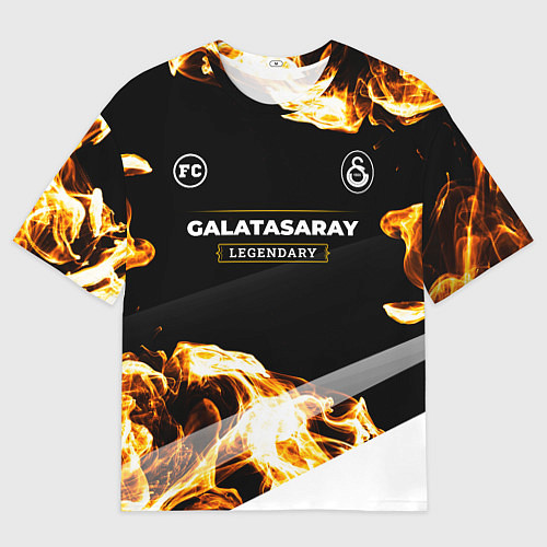 Мужская футболка оверсайз Galatasaray legendary sport fire / 3D-принт – фото 1