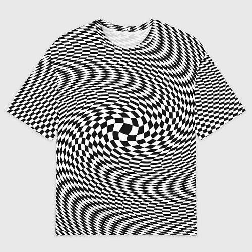 Мужская футболка оверсайз Гипнотическая спираль - оптическая иллюзия / 3D-принт – фото 1
