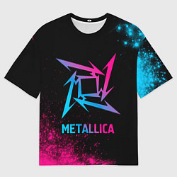 Футболка оверсайз мужская Metallica - neon gradient, цвет: 3D-принт