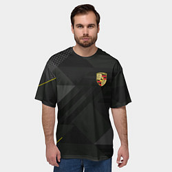 Футболка оверсайз мужская Porsche - logo, цвет: 3D-принт — фото 2