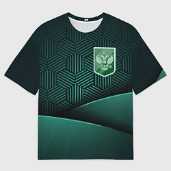 Мужская футболка оверсайз Зеленый герб России