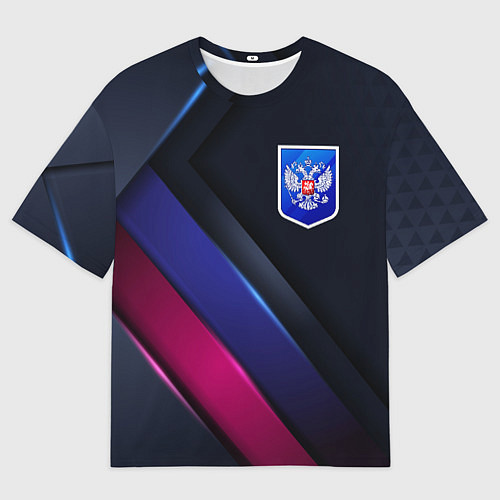 Мужская футболка оверсайз Dark Герб России / 3D-принт – фото 1