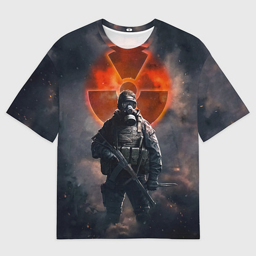 Мужская футболка оверсайз STALKER Боец Долга / 3D-принт – фото 1