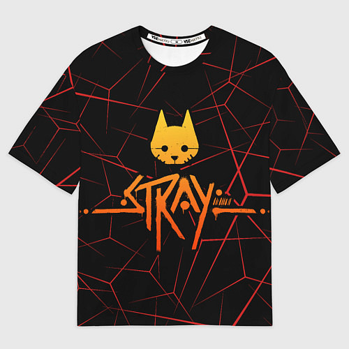 Мужская футболка оверсайз Stray cat игра блуждающий кот / 3D-принт – фото 1