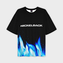 Мужская футболка оверсайз Nickelback blue fire