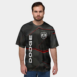Футболка оверсайз мужская Dodge абстракция спорт, цвет: 3D-принт — фото 2