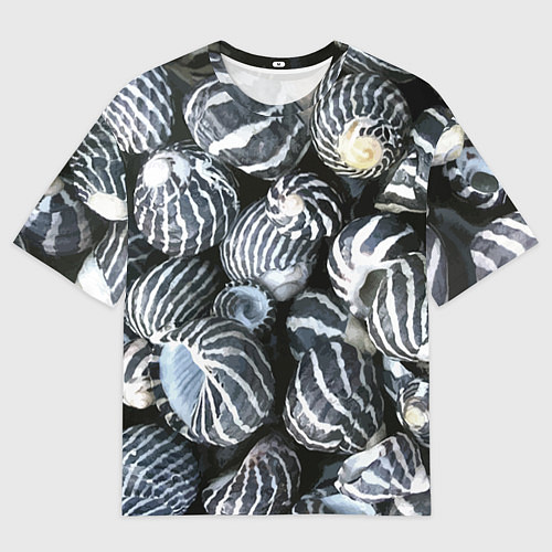 Мужская футболка оверсайз Паттерн из океанских ракушек / 3D-принт – фото 1