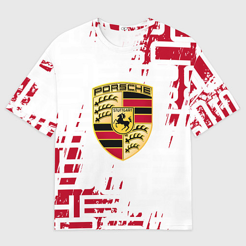 Мужская футболка оверсайз Porsche - паттерн / 3D-принт – фото 1