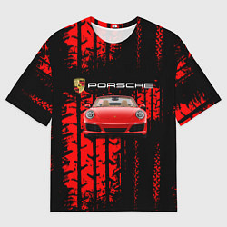 Футболка оверсайз мужская Porsche - авто, цвет: 3D-принт