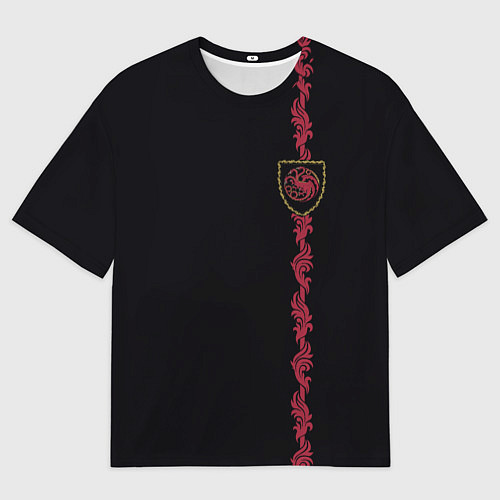 Мужская футболка оверсайз Дом Дракона Герб Таргариенов с орнаментов / 3D-принт – фото 1