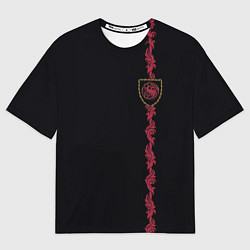 Футболка оверсайз мужская Дом Дракона Герб Таргариенов с орнаментов, цвет: 3D-принт
