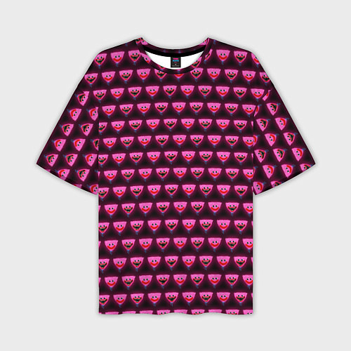 Мужская футболка оверсайз Poppy Playtime - Kissy Missy Pattern - Huggy Wuggy / 3D-принт – фото 1