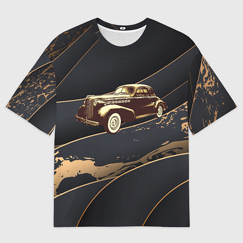 Мужская футболка оверсайз Рисунок ретро - автомобиля / 3D-принт – фото 1