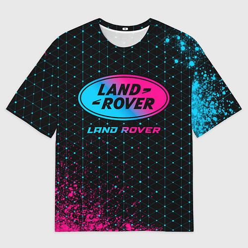 Мужская футболка оверсайз Land Rover - neon gradient / 3D-принт – фото 1