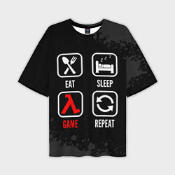 Мужская футболка оверсайз Eat, sleep, Half-Life, repeat