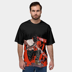 Футболка оверсайз мужская Chainsaw Man, Дэндзи, цвет: 3D-принт — фото 2