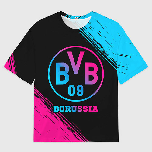 Мужская футболка оверсайз Borussia - neon gradient / 3D-принт – фото 1