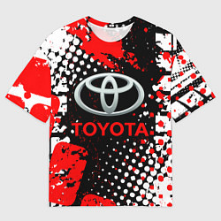 Футболка оверсайз мужская Тойота - следы-шины, цвет: 3D-принт