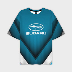 Мужская футболка оверсайз Subaru - абстракция