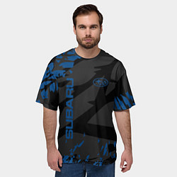 Футболка оверсайз мужская Subaru - следы шин, цвет: 3D-принт — фото 2