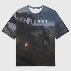 Мужская футболка оверсайз STALKER Одиночка Нашёл Артефакт