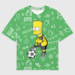 Мужская футболка оверсайз Барт Симпсон - крутой футболист!