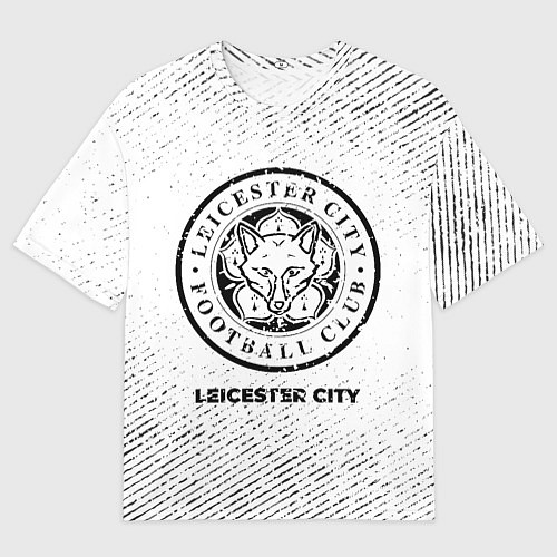 Мужская футболка оверсайз Leicester City с потертостями на светлом фоне / 3D-принт – фото 1