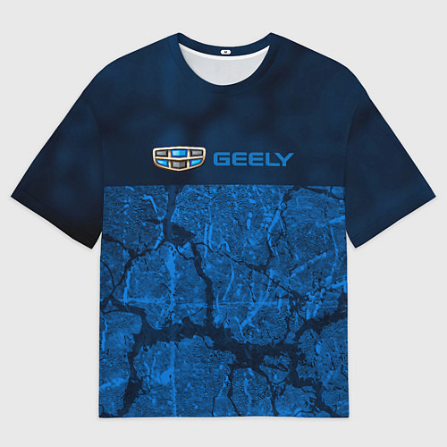 Мужская футболка оверсайз Geely - абстракция трещины / 3D-принт – фото 1