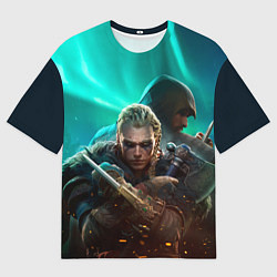 Мужская футболка оверсайз Assassins Creed Valhalla art