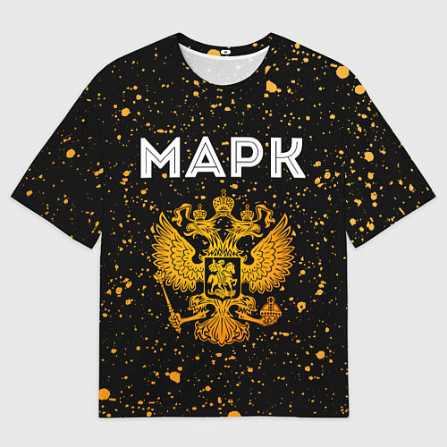 Мужская футболка оверсайз Марк и зологой герб РФ / 3D-принт – фото 1