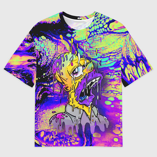 Мужская футболка оверсайз Гомер Симпсон - стилизация - экспрессия / 3D-принт – фото 1