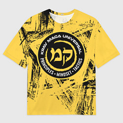 Футболка оверсайз мужская Krav maga national wrestling emblem, цвет: 3D-принт