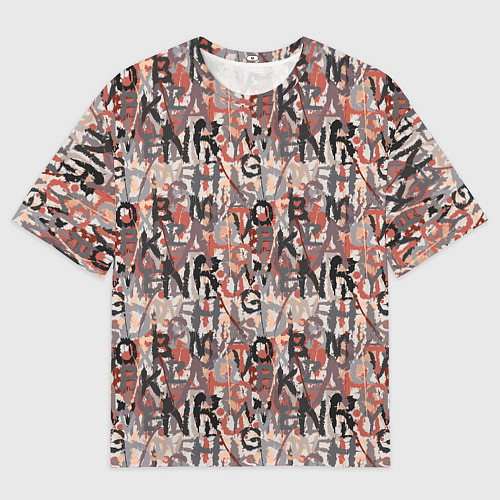 Мужская футболка оверсайз Буквы краской / 3D-принт – фото 1