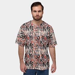 Футболка оверсайз мужская Буквы краской, цвет: 3D-принт — фото 2