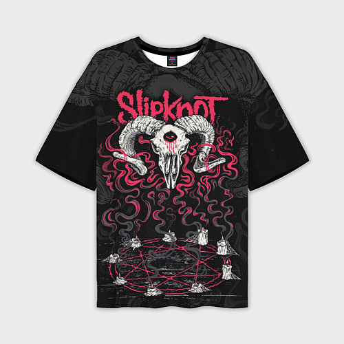 Мужская футболка оверсайз Slipknot - goat skull / 3D-принт – фото 1