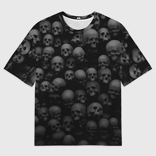 Мужская футболка оверсайз Композиция из черепов - Dark / 3D-принт – фото 1