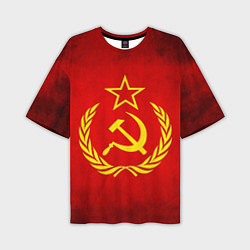 Мужская футболка оверсайз СССР - старый флаг