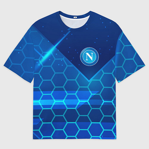 Мужская футболка оверсайз Napoli Соты абстракция / 3D-принт – фото 1
