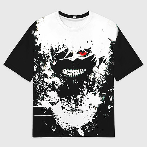Мужская футболка оверсайз Tokyo Ghoul Kaneki Ken paint / 3D-принт – фото 1