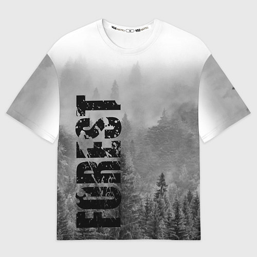 Мужская футболка оверсайз Gray Forest / 3D-принт – фото 1