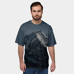 Футболка оверсайз мужская Одинокая ночная гора, цвет: 3D-принт — фото 2