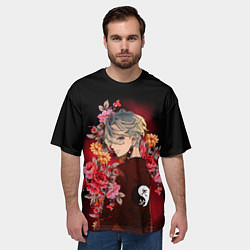 Футболка оверсайз мужская Изана в цветах, цвет: 3D-принт — фото 2