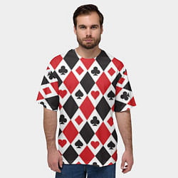 Футболка оверсайз мужская Фон из карточных мастей, цвет: 3D-принт — фото 2
