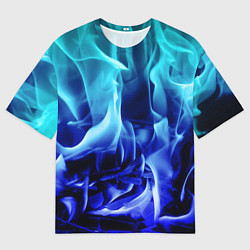 Мужская футболка оверсайз Огненный неоновый градиент