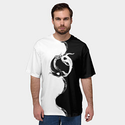 Футболка оверсайз мужская Рыбки инь-янь, цвет: 3D-принт — фото 2