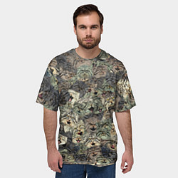 Футболка оверсайз мужская Мануловый камуфляж, цвет: 3D-принт — фото 2