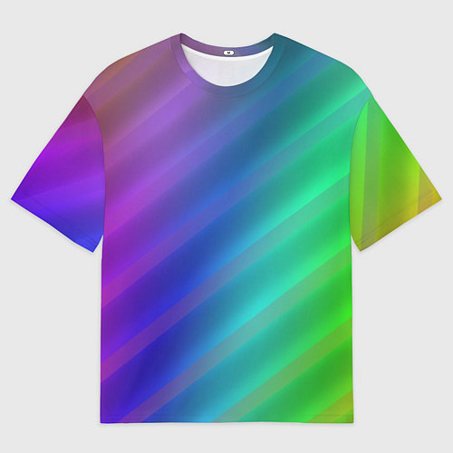 Мужская футболка оверсайз Полосы всех цветов радуги / 3D-принт – фото 1