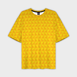 Мужская футболка оверсайз Геометрия - желтые треугольники