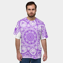 Футболка оверсайз мужская Фиолетовая мандала, цвет: 3D-принт — фото 2