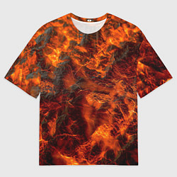 Футболка оверсайз мужская Огенная лава, цвет: 3D-принт